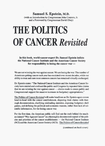 The Politics of Cancer Revisited: Epstein, Samuel S.: 9780914896463