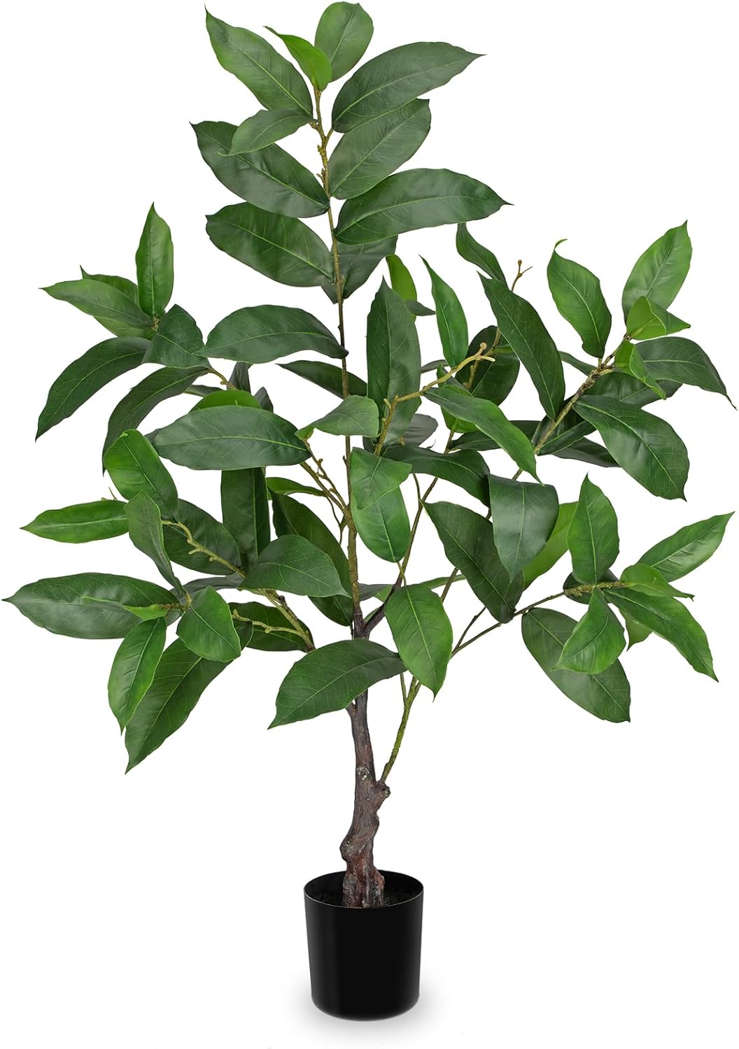 Briful Fake Plants 36.6'' Tall Artificial Plants Indoor Decor, Faux Bay Laurel Trees in Black Pot, Floor Plant Houseplant for Home Farmhouse Outdoor Patio Porch Decorations 36.6'' Tall-green