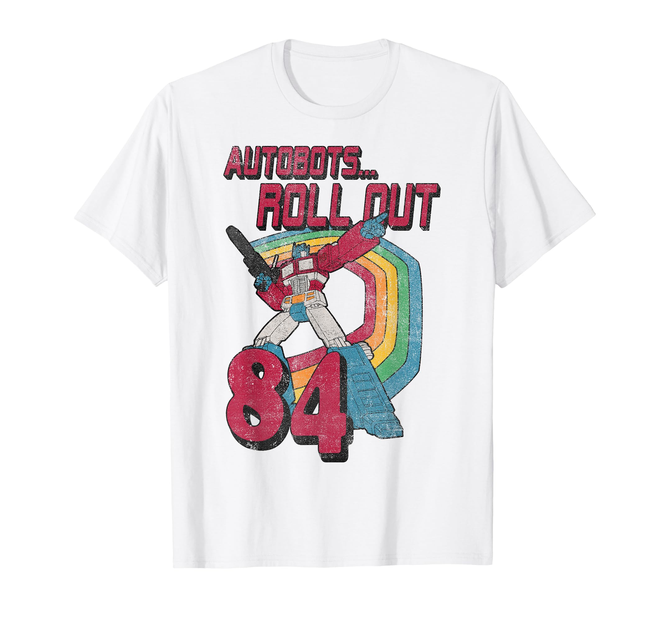 Autobots Retro Roll Out 84 Rainbow Stripe T-Shirt