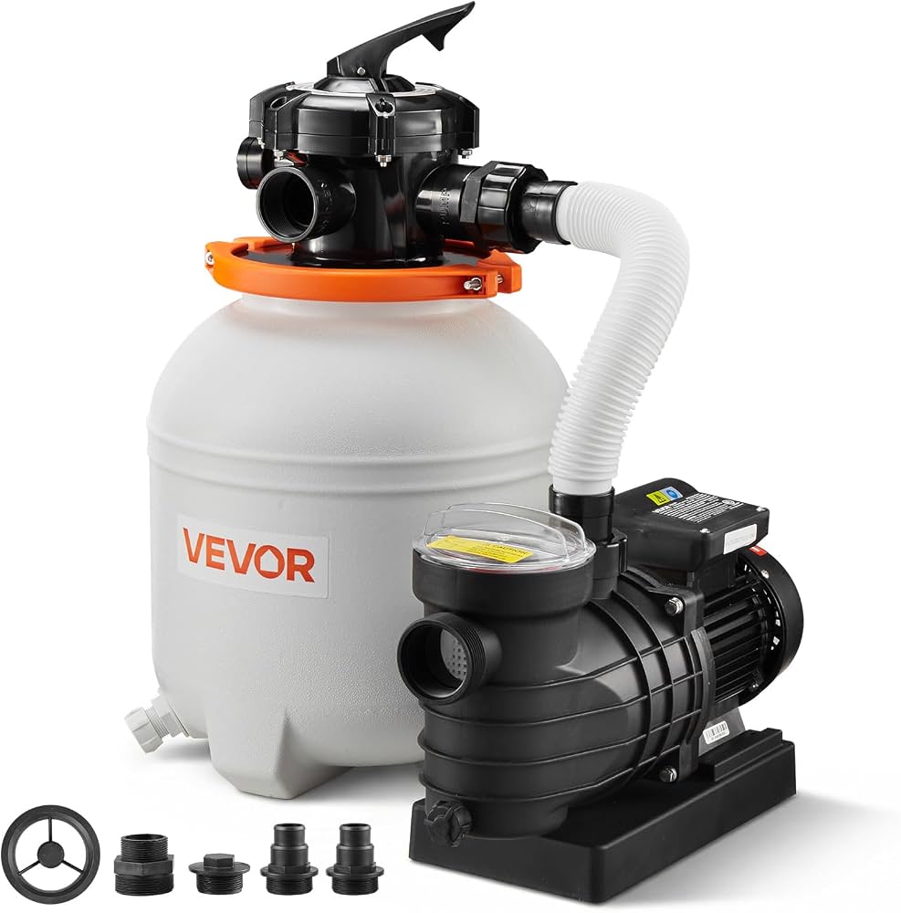 Amazon | VEVOR 13インチ 砂ろ過ポンプ 地上プール用 0.75HP 3500 GPH