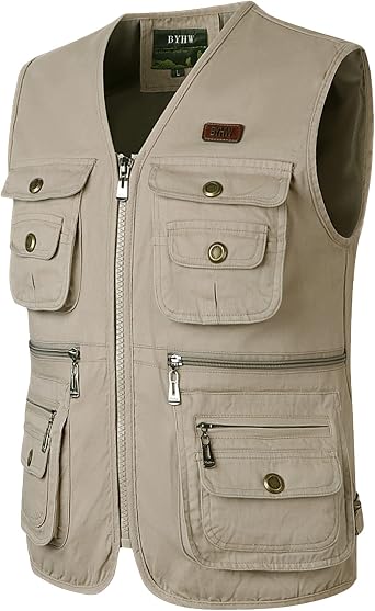 Men's Outdoor Vest Fishing Vest Work Utility Safari Travel Pockets Vest Photo Cargo Fly Summer Vest