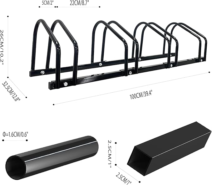 Soporte para bicicletas XINYI para 4 bicicletas, piso, acero galvanizado miniatura 2