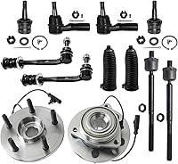 Vista 158 de Detroit Axle - Kit de suspensión de 14 piezas para Jeep Liberty 2006-2007, 2 cubos de rodamiento de ruedas, 2 brazos de control superior, 2 rótulas