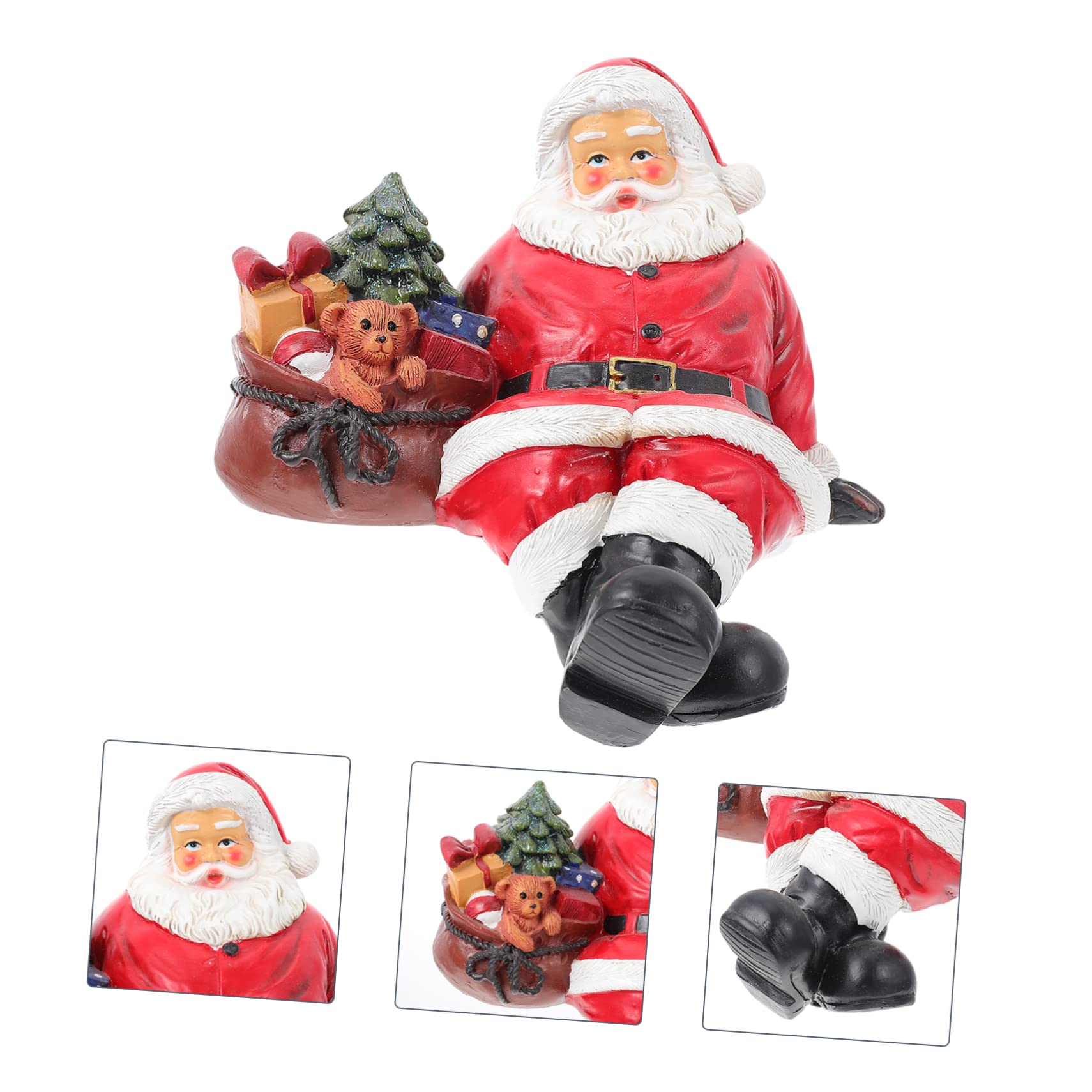 Garneck Statuetta di Babbo Natale in Resina Decorazione Natalizia di Babbo Natale Ornamento di Collezione