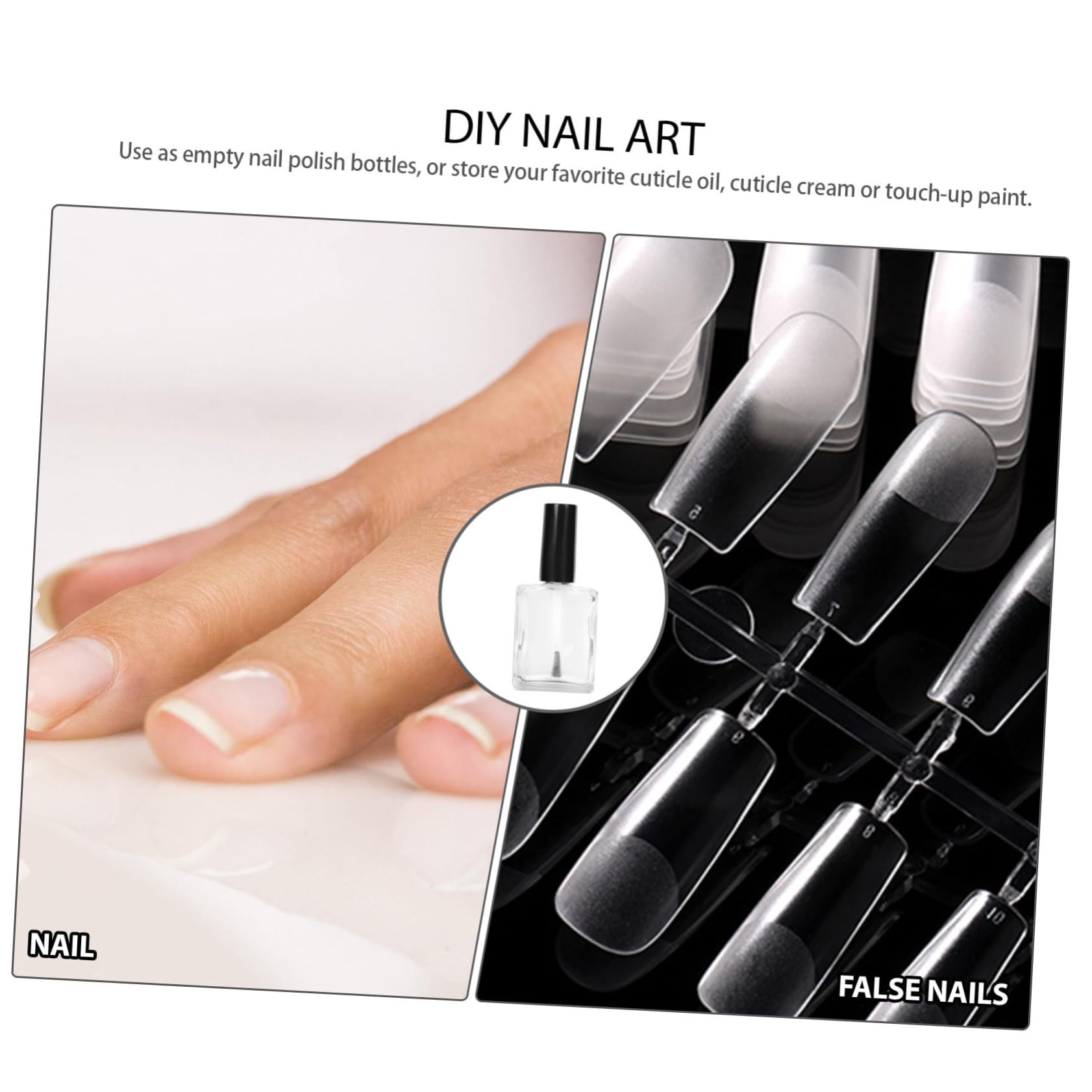 CALLARON Flache Glas Nagellackflaschen 15ml mit Bürstenkappe zum Befüllen für Aufbewahrung im Nagelstudio 20 Stück Fläschchen 200ml