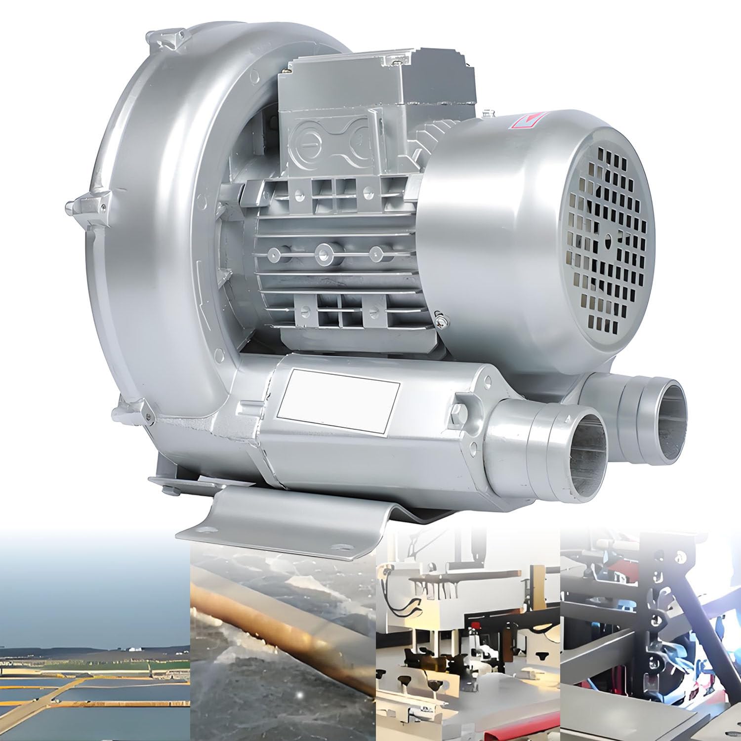 BOOZXCV Regenerative Blower, 220V Vortex Centrifugal Portable Silent Fish Pond Aerator Pump for Fish Ponds Aquariums Farms Kitchen Bathroom Hydroponics (120W)