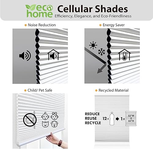 Miniatura 2 de DEZ Furnishings QGPO580640 - Pantalla inalámbrica de filtro de luz superior hacia abajo, 58 pulgadas de ancho x 64 pulgadas de largo, color blanco