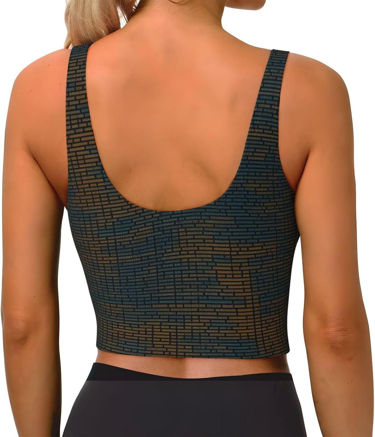 Programming Code Print Sports Bra For Women,Padded,Racerback,Perfect For Yoga,Workout And Running