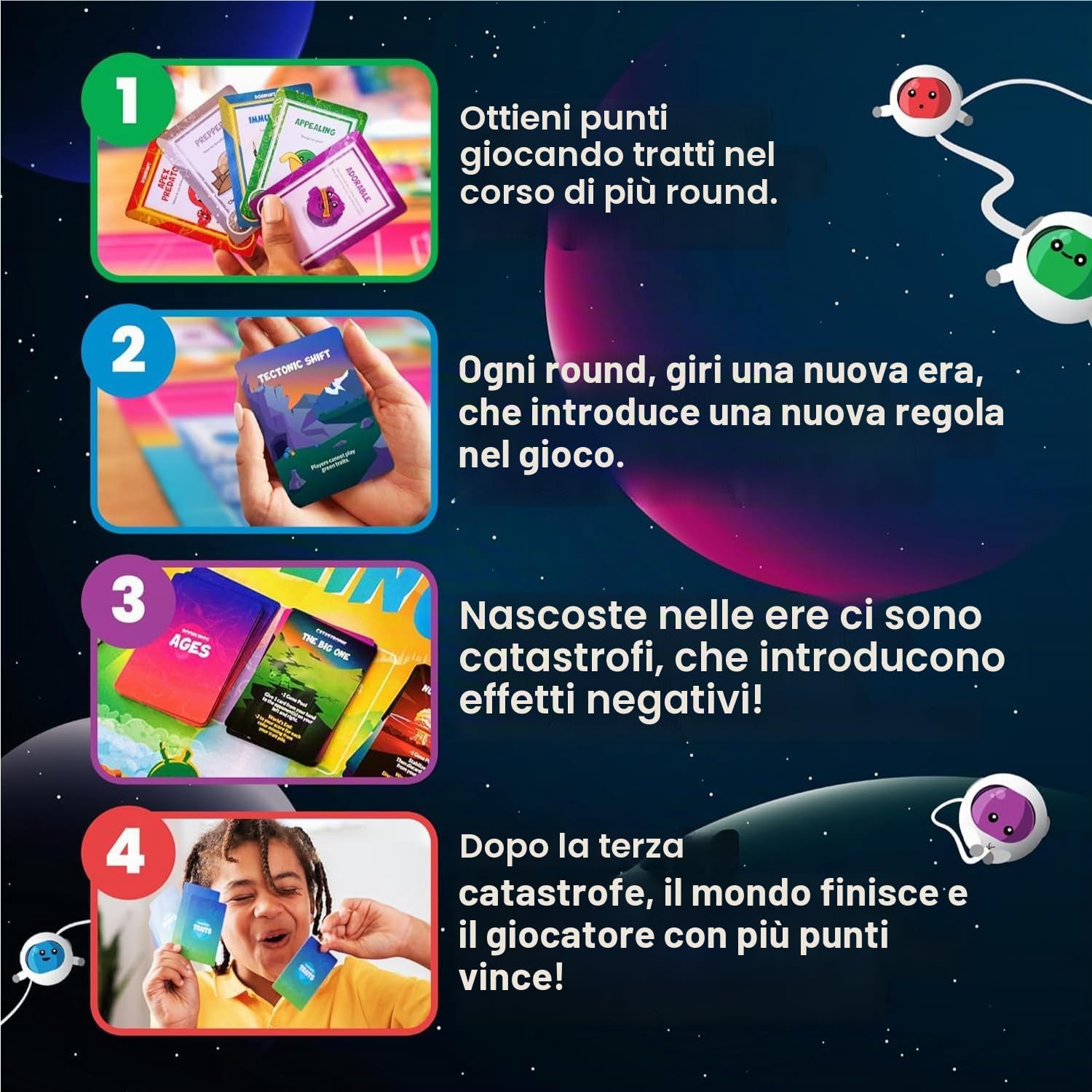 Doomlings Gioco Di Carte Deluxe, Per 2-6 Giocatori, Divertente Gioco Di Famiglia Per Bambini E Adulti, Dai 10 Anni In Su | Include Il Tabellone Di Gioco, Tutte Le 5 Espansioni E 3 Carte Olografiche