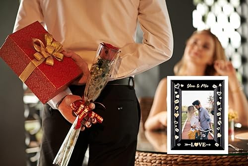 Miniatura 6 de WaaHome Marco de fotos de San Valentín You and Me, marco de fotos de madera con amor, regalo romántico de San Valentín, aniversario, cumpleaños para