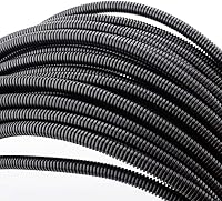 ZhiYo 100FT 1/4" Split Wire Loom Tubing - Flexible Auto Wire Conduit Protector, Rat & Oil Proof Cable Cover