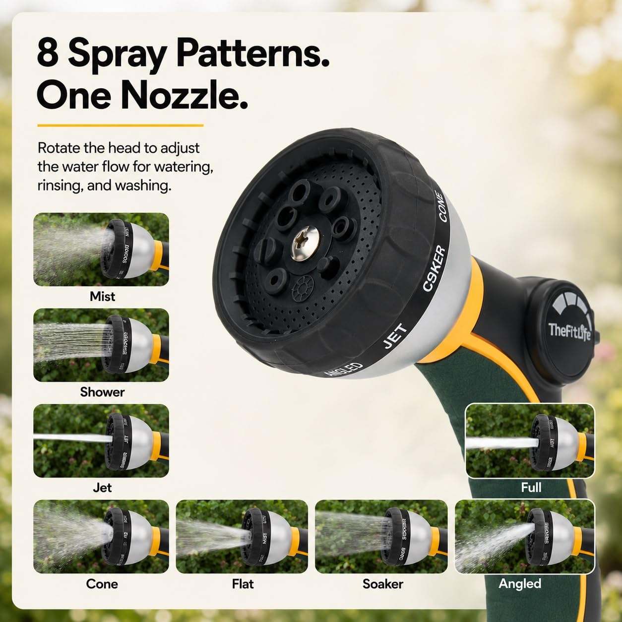 TheFitLife Tubo da giardino da 1,5 m, resistente, leggero, senza pieghe