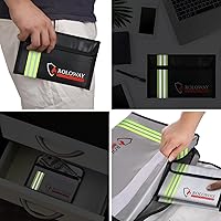 Vista 6 de ROLOWAY Bolsa pequeña ignífuga (5 x 8 pulgadas) con tira reflectante, bolsa de dinero ignífuga para efectivo, objetos de valor, pasaporte, moneda