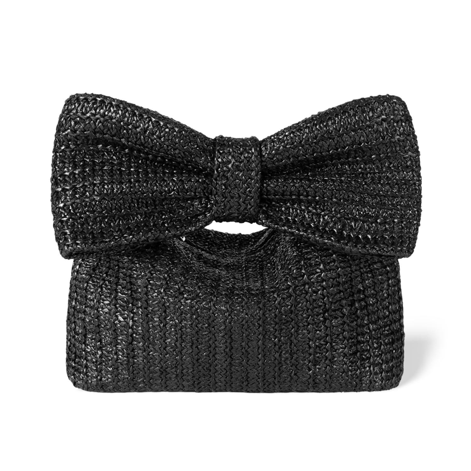 EVEOUT Clutches de Paja para Mujer Bolso con Lazo Tejido Clutches de Paja para Bodas Fiesta Bolso de vacaciones en Playa