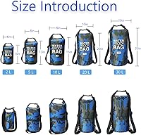 Vista 2 de YDYJKI Mochila seca impermeable de 2L/5L/10L/20L/30L Flotante Roll Top Saco de compresión seca mantiene el equipo seco para kayak, playa, rafting