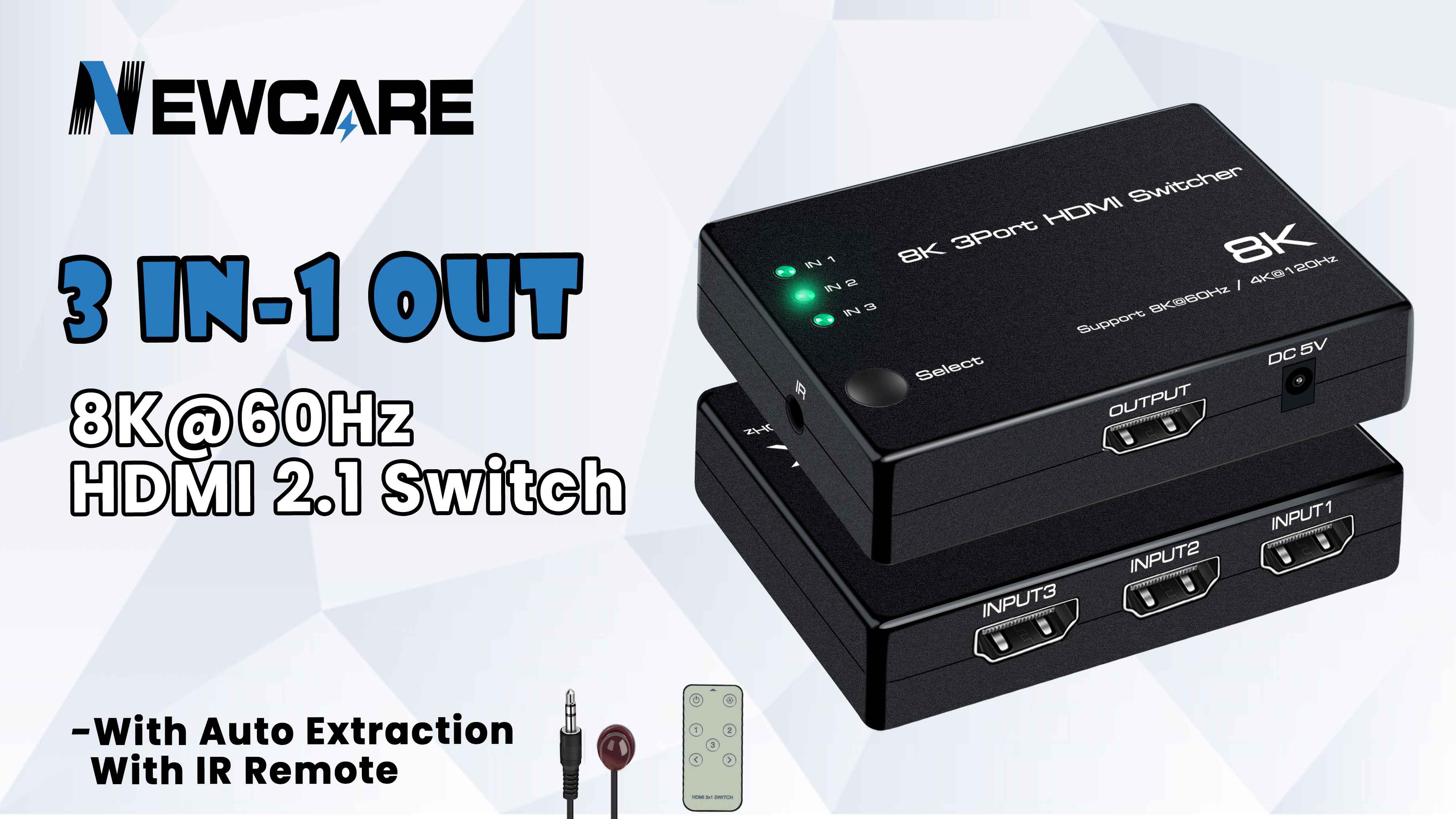 Amazon.com: 8K@60Hz HDMI 2.1 Switch 3 in 1 Out,NEWCARE 4K