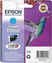 Epson T0802 Cyan Hummingbird Genuine Ink, Claria Photo HD Ink Cartridge