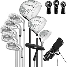 XDriveMax 10 Pieces Golf Clubs Full Set Mens Right Hand,Golf Set Includes Stand Bag with Rain Hood, 1#Driver 3#Wood #5 Hybrid,with 3 Head Covers, 6# 7# 8# 9# PW# Irons and Putter