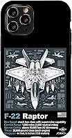 Vista 29 de F22 Raptor Fighter Jet Blueprint - Funda para iPhone 16, diseño técnico y especificaciones
