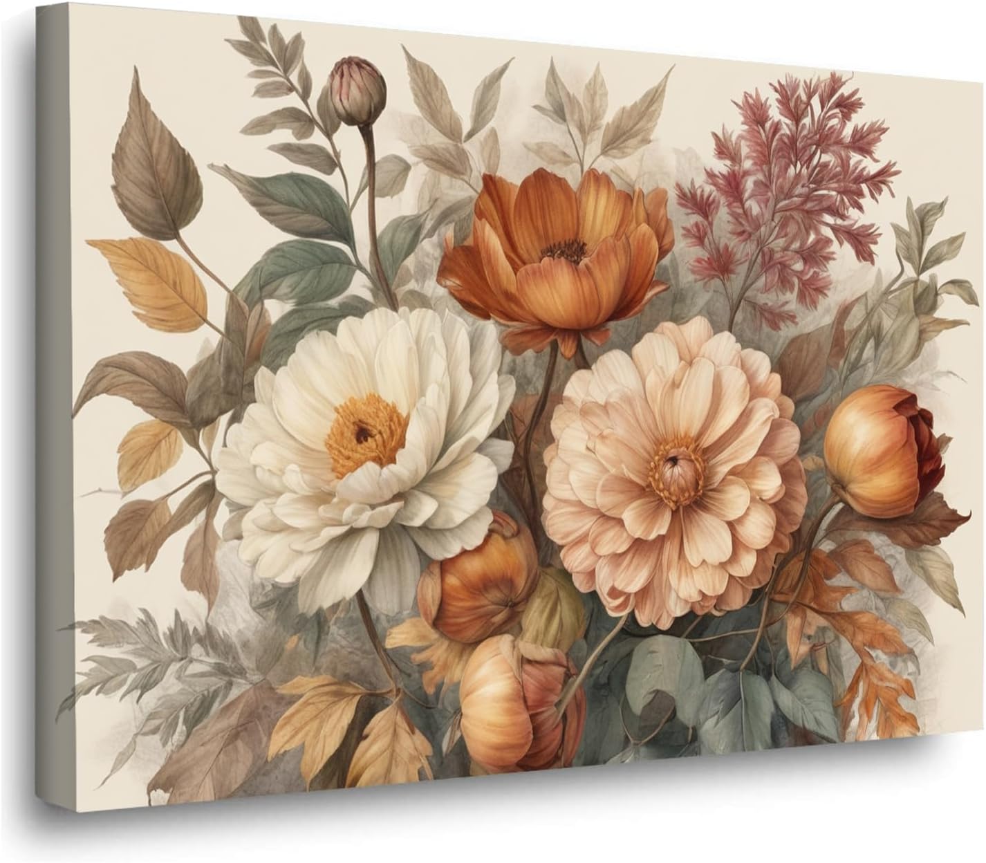 late autumn floral botanical paintings melancholic fall deco