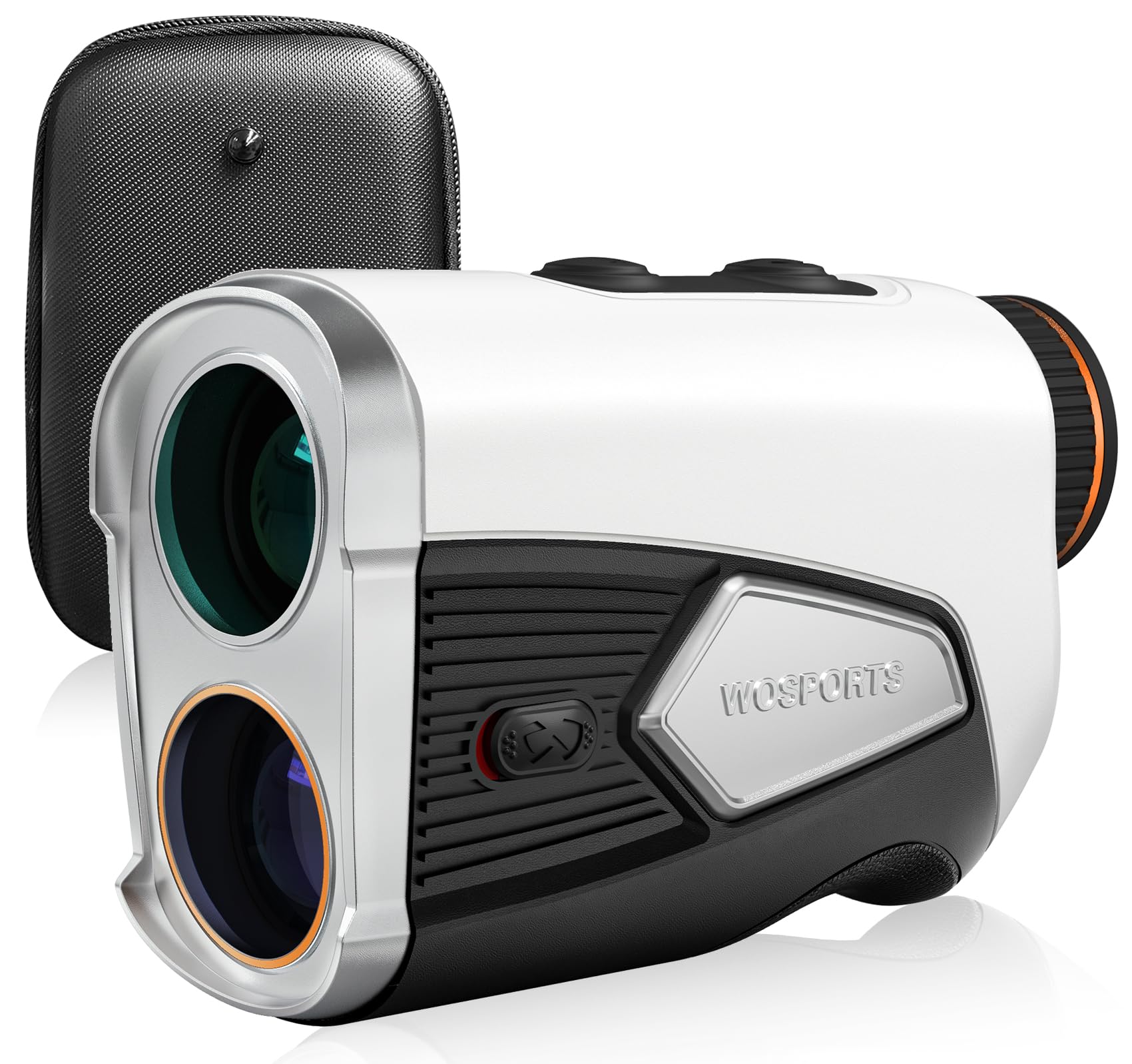 WOSPORTS Golf Rangefinder 1500-Yard with Slope Golf Accessories Range Finder 7X Magnification Pin Lock Vibration Range Finder Feet