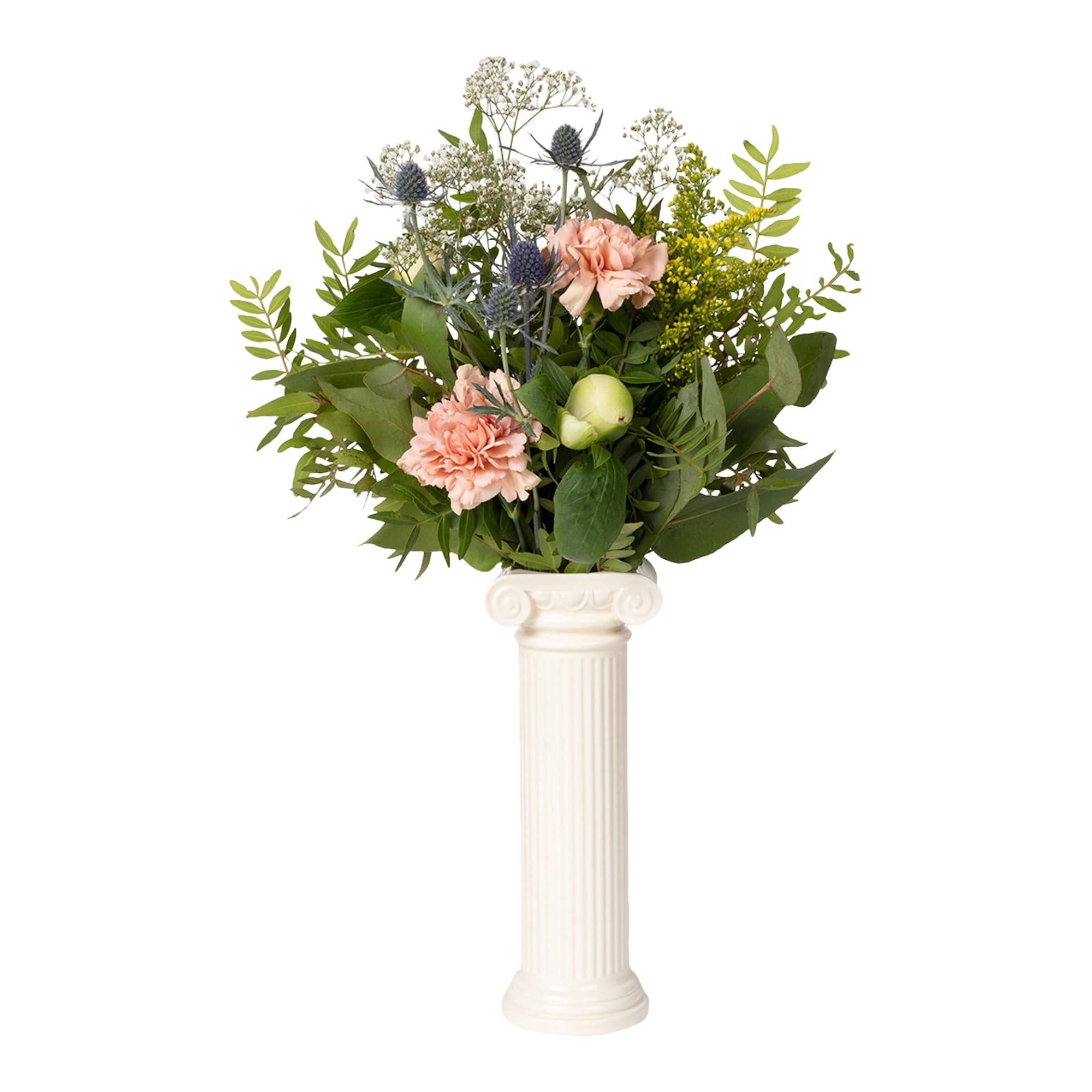 Vase Décoratif En Céramique Forme Marguerite Rose - Design Moderne, 5x20x18 Cm, Pour Fleurs Fraîches Ou Séchées