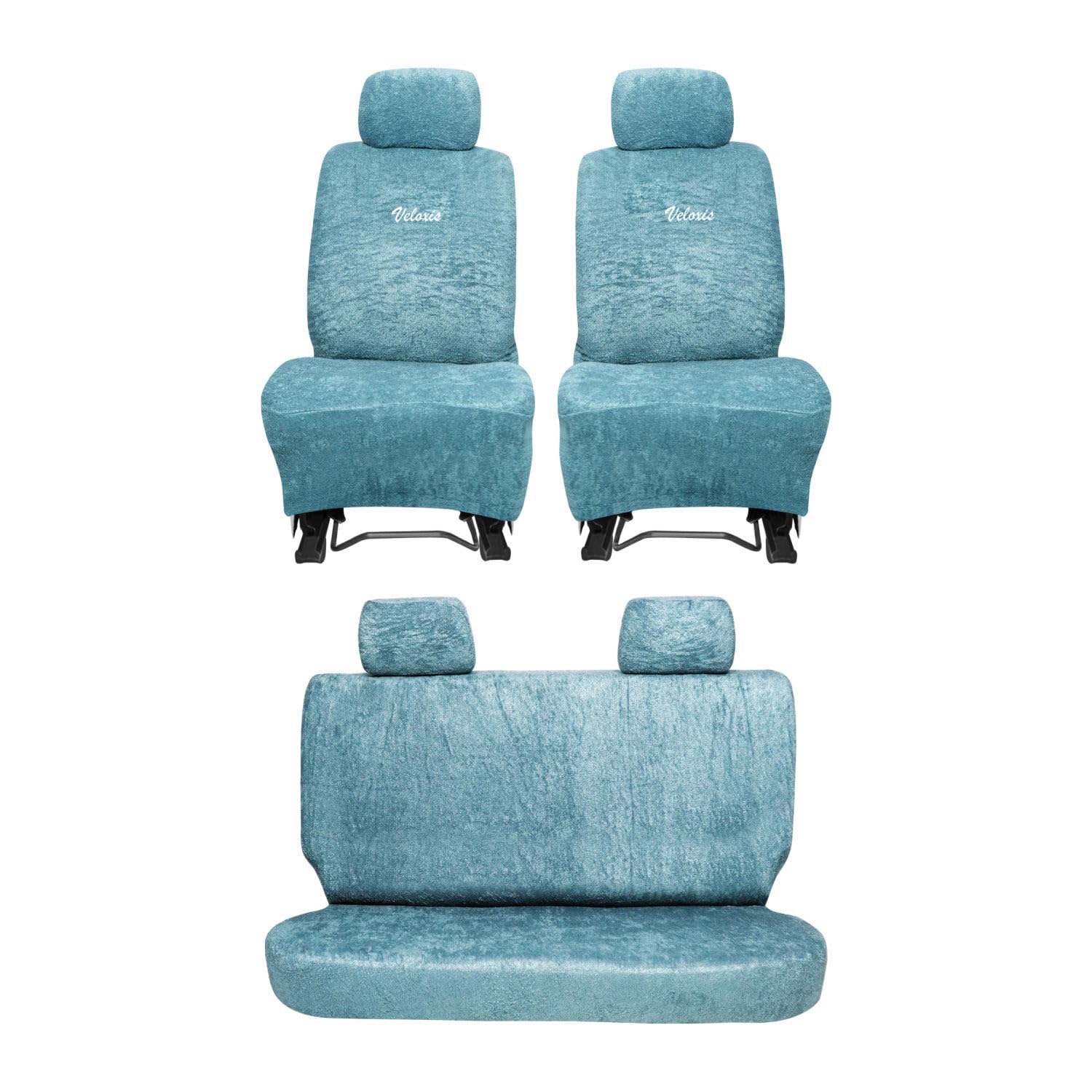 Cotton Towel Car Seat Cover for Maruti 800, Grey, Washable, Sweat Absorbent, Universal Fit, 6 Piece Set-image-15