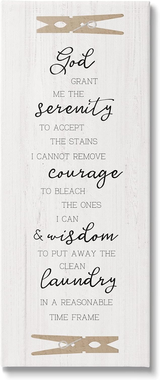 Stupell Industries Casual Laundry Phrase Religious God Grant Me List Canvas Wall Art, Design by CAD Designs