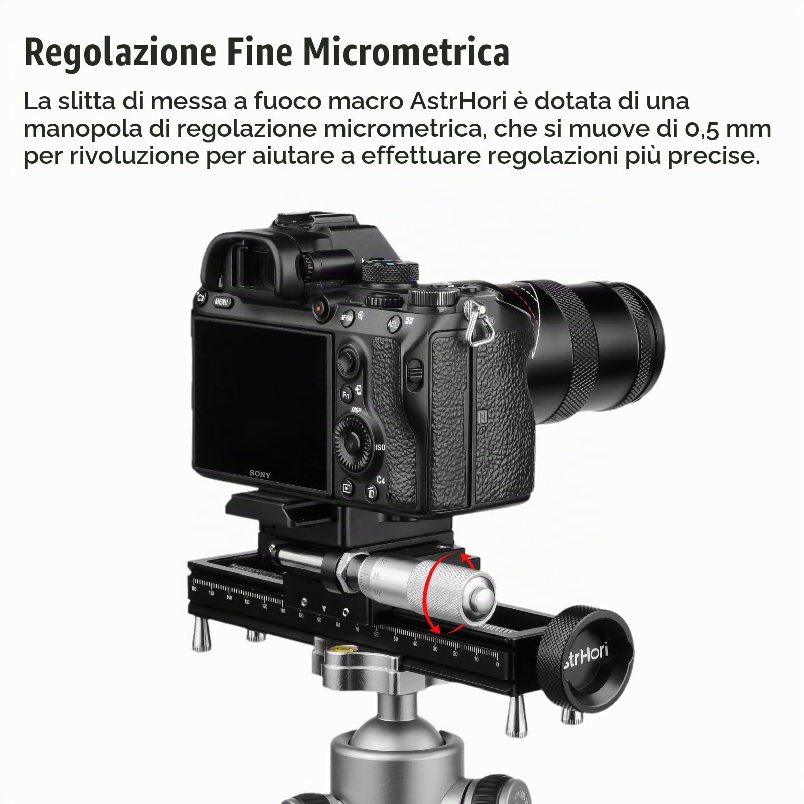 AstrHori Guida di messa a fuoco macro con piastra a sgancio rapido Arca,fotografia ravvicinata e macro Guida di messa a fuoco precisa, piedini staccabili,compatibilità fotocamera universale,AH-MGA170