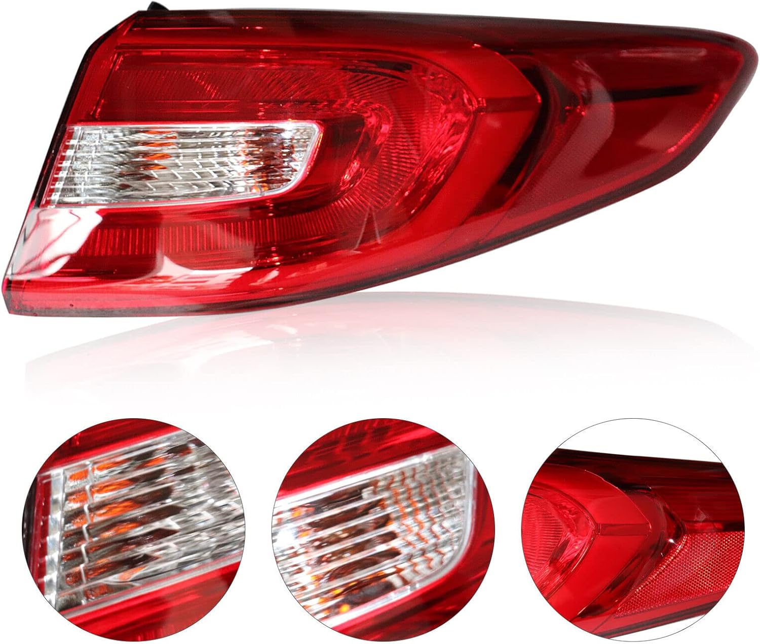 Tail Light Rear Lamp 92401C2000 92402C2000 Right passenger Side Rear For 2015 2016 2017 Hyundai Sonata Outer Lamp Red (Right)
