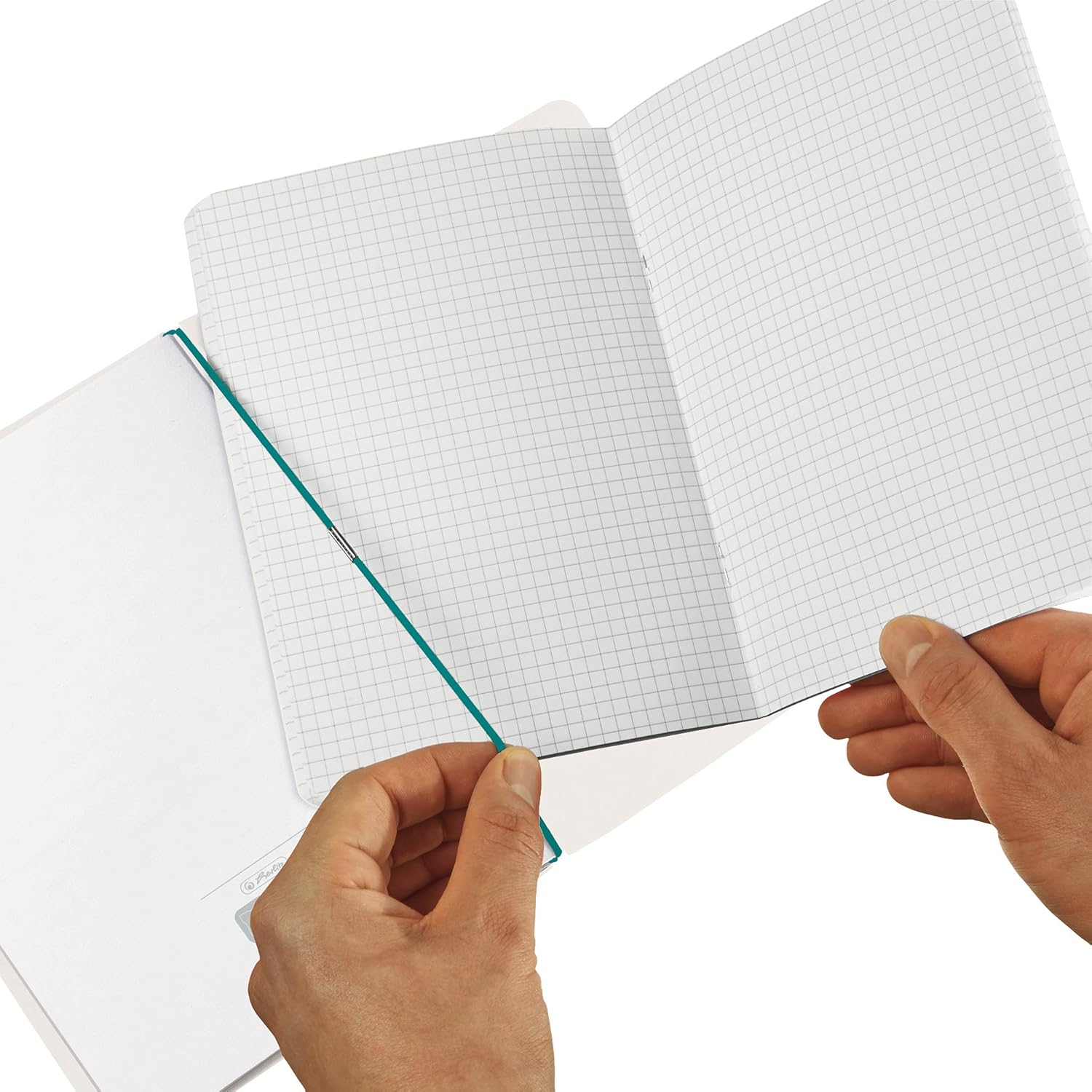 Herlitz 50033645 Flex Notebook, A4, 2 x 40 Sheets, Lines and Squares, Motif: GREENline Wave, 1 Piece