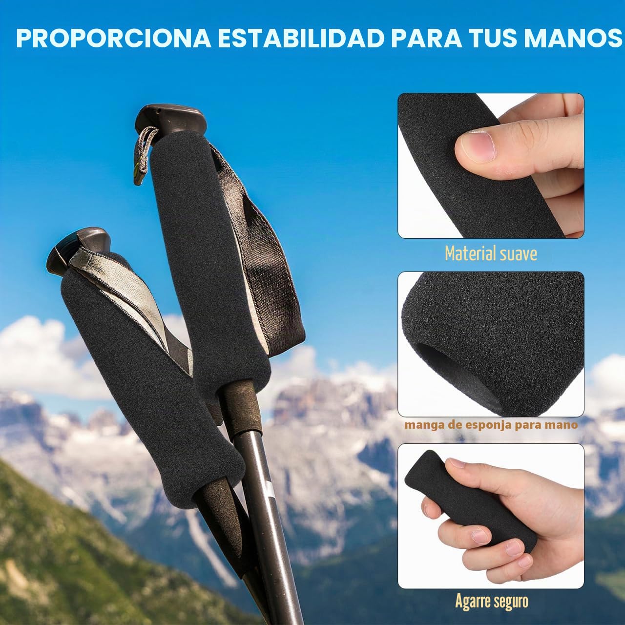 PRETYZOOM Protector Mango Para Muletas Y Andadores Funda Acolchada Antideslizante Universal Para Accesorios Muletas Adulto 4.53X1.38 Pulgadas