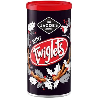 Jacobs Mini Twiglets 200g, Knobbly shape, zingy taste, crunchy, savoury, whole wheat sticks, Mini Twiglets High in fibre wholegrain, Pack of 2
