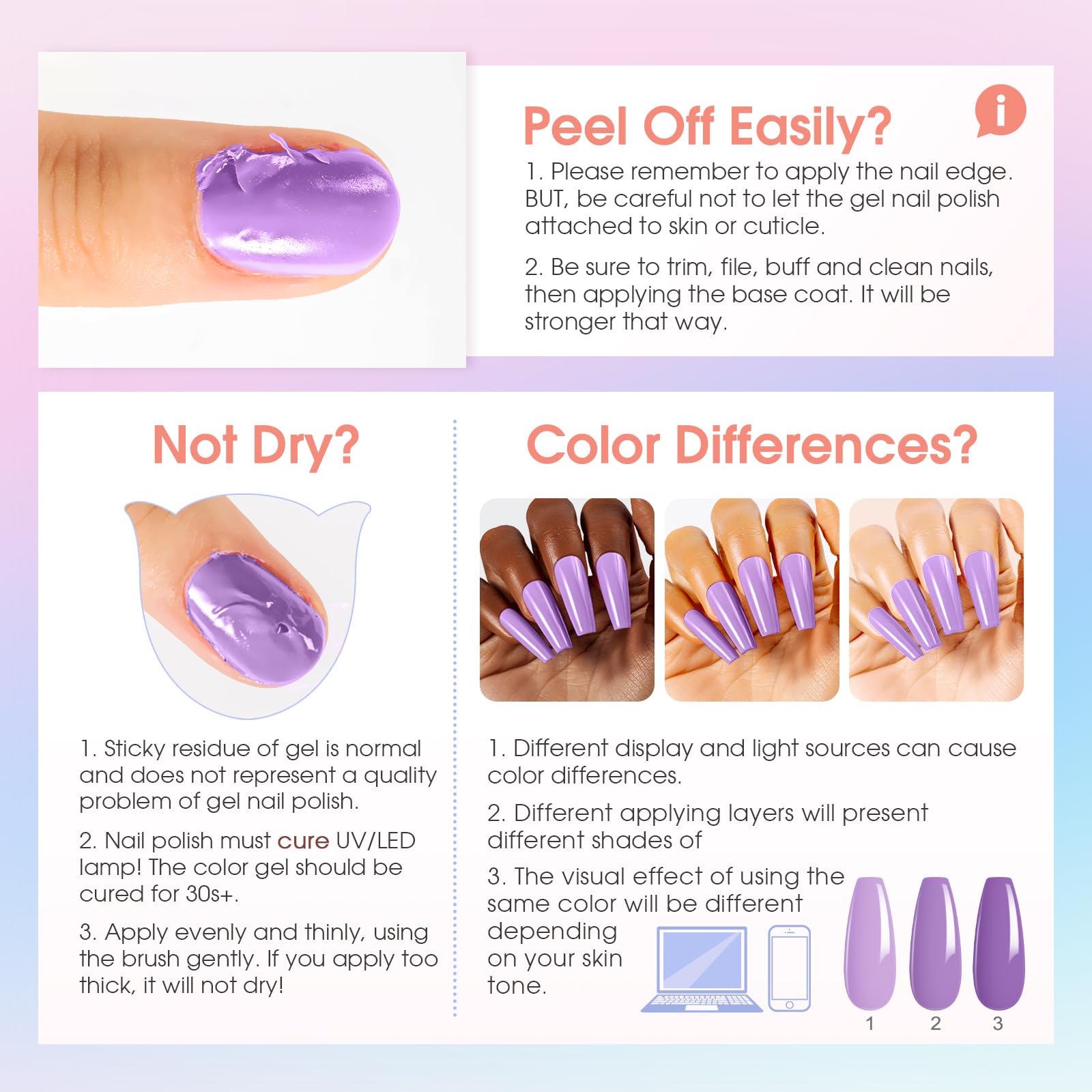 ROSALIND Smalto Semipermanente Unghie, 80 Pezzi Bianco Rosso Blu Verde Viola Colori Smalti Semipermanenti per Unghie Rosa Grigio Oro, UV/LED Mini Smalto Gel Unghie Manicure Regalo