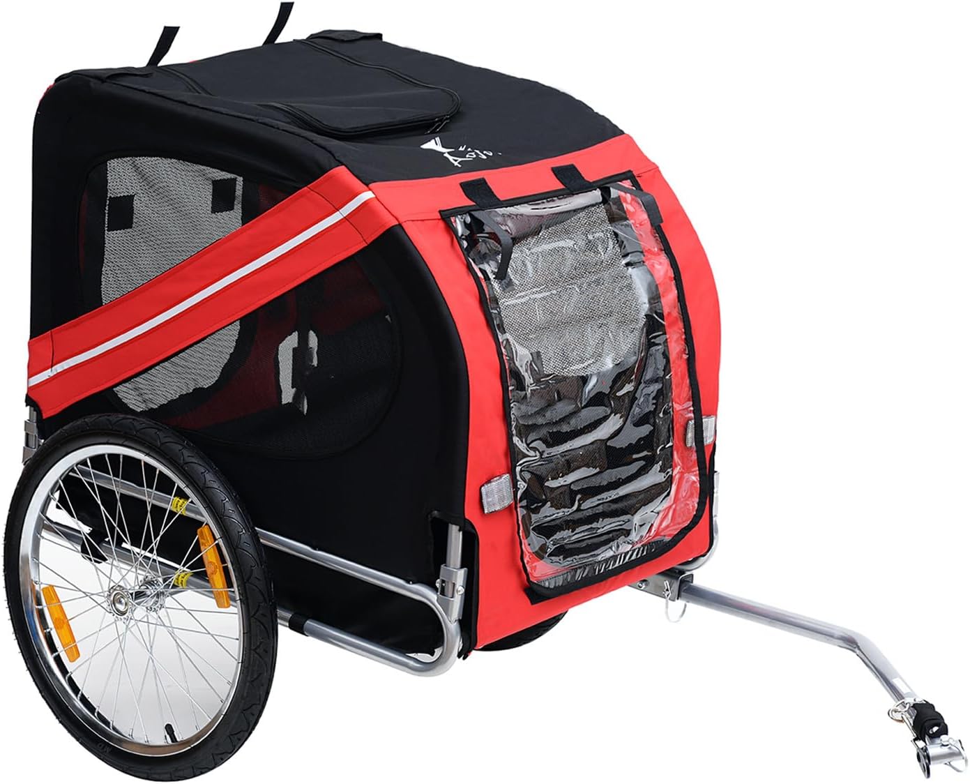 Dog Bike Trailer Pet Cart Wagon for Outdoor Adventures - Red/Black