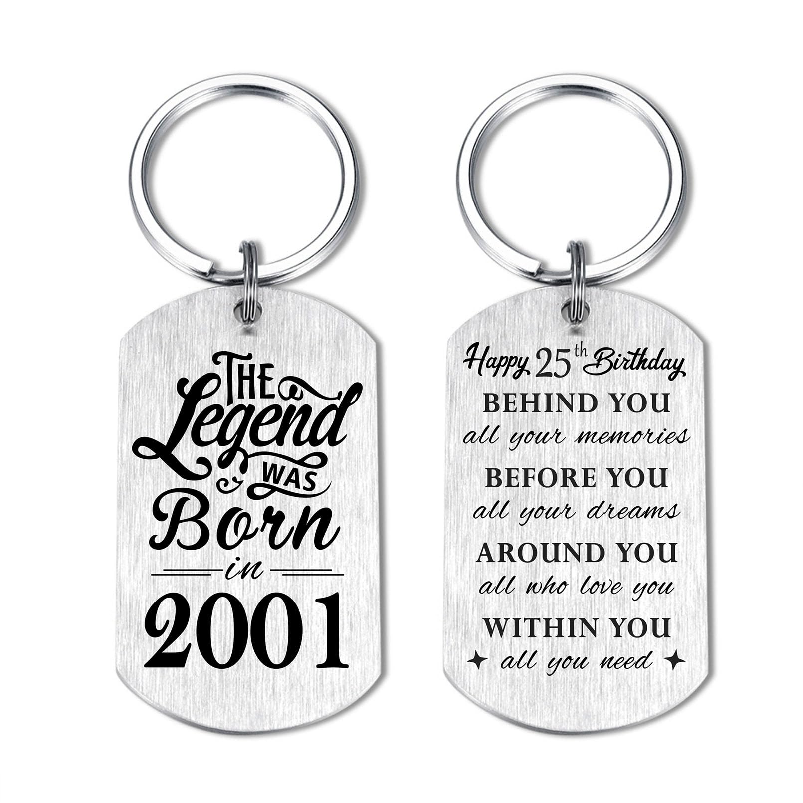 Yobent Birthday Gifts for Men Women Him, Happy Birthday Personalized Keychain, Men Gifts for Bday Unique