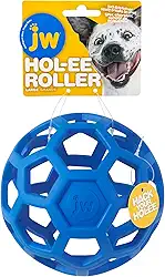 JW Bola de quebra-cabeça Pet Hol-ee Roller para cães, borracha natural, grande (14 cm de diâmetro), as cores podem variar