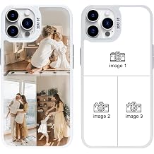 Custom Photo Phone Case for iPhone 16 15 14 13 12 Pro/Max/Plus/XR/XS, Personalized Picture Phone Case with Your Design, Gifts for Family Friends Couple3 Photos