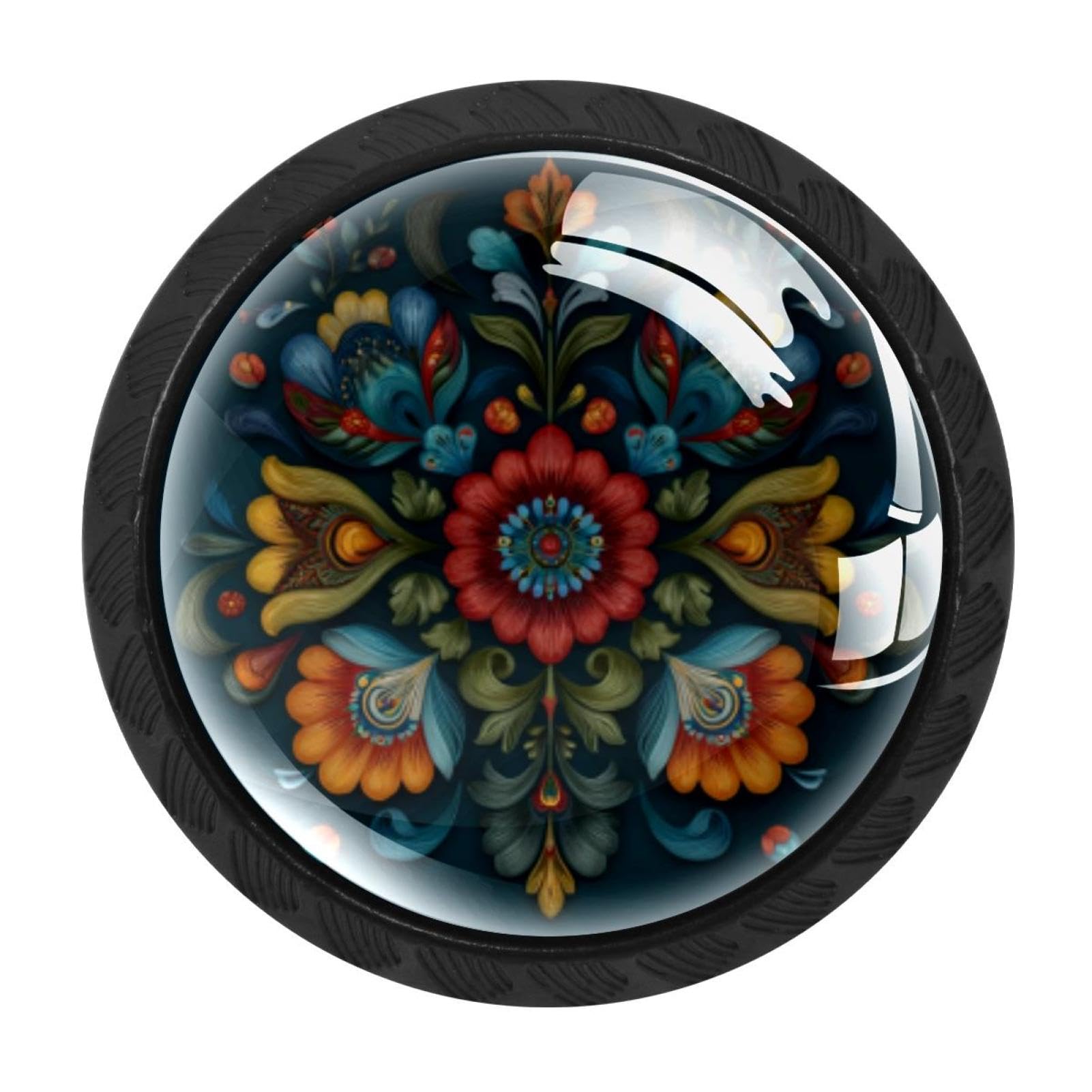 Boutons de tiroir en verre fleur romarin norvégien pour armoire