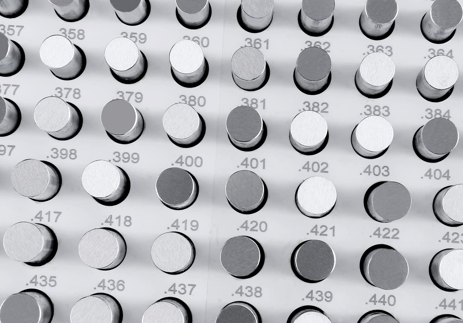 Accusize Industrial Tools 0.251''-0.500'', 250 Pc/Set Steel Plug Pin Gage Set, Minus, Class Zz, M2(-)