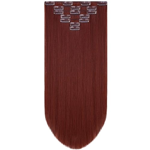 Miniatura 50 de Extensiones de cabello, con clip, cabello sintético, 22 pulgadas (55.88 cm), lacio, para mujeres y niñas, 18 pulgadas (45.72 cm), rizado, cobertura