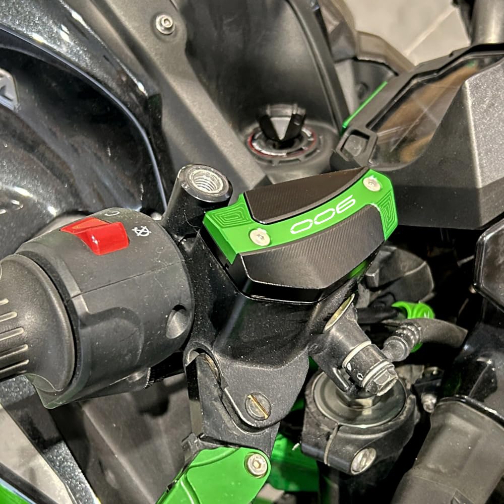 Per KAWASAKI Z900 Z 900 2017-2025 Copertura in alluminio per moto accessori anteriore posteriore del serbatoio del liquido freni tappo di riempimento dell'olio motore protettore (Verde)