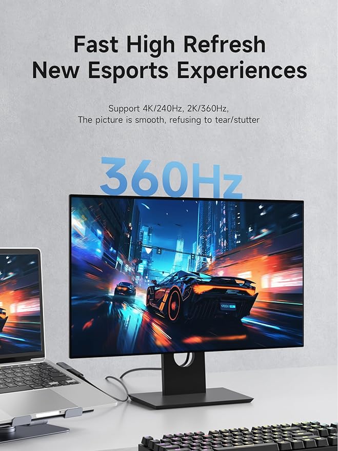 Adaptador DisplayPort Hagibis 2 Pack 8K@60Hz 4K@240Hz Ángulo Recto Macho a Hembra miniatura 4