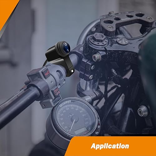 Miniatura 7 de Interruptor de luz ATV de 12 V, aleación de aluminio impermeable, interruptores de manillar de motocicleta ATV UTV, se adapta a manillares de 78