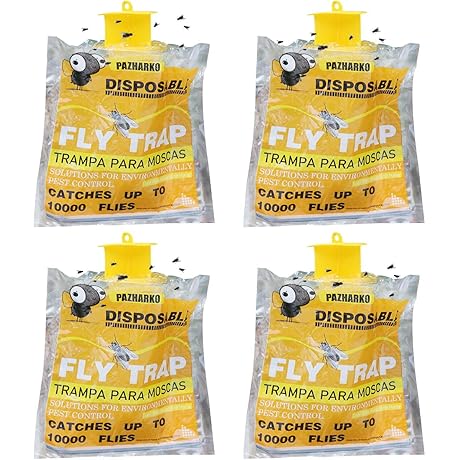 Fly Traps Outdoor, Disposable Fly Bags for Hanging with 40g Bait