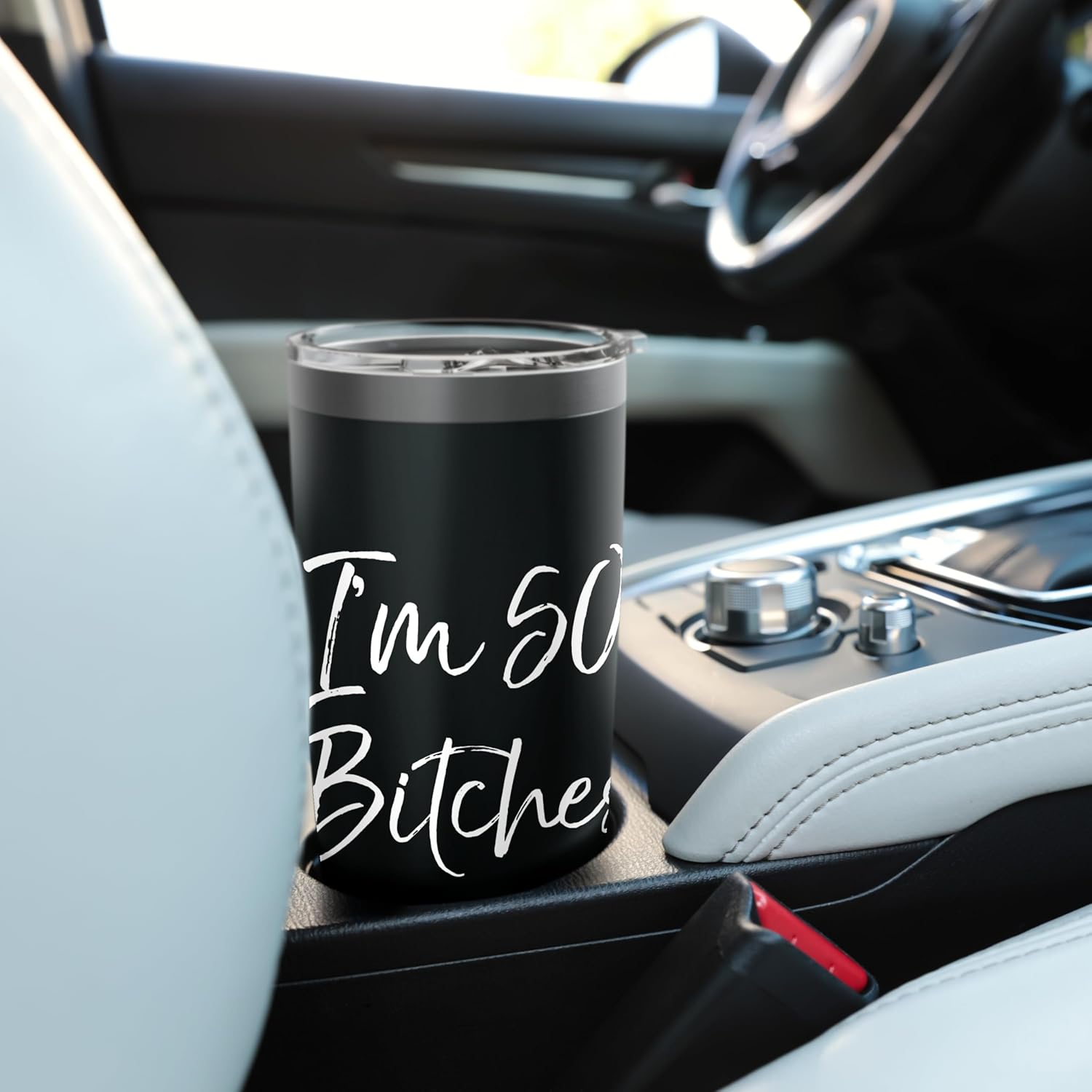 Funny 50th Birthday Gift for Women Cute I'm 50 Bitches Stainless Steel Insulated Tumbler - Image 6
