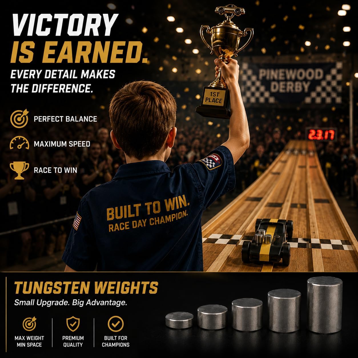 Cylindrical Tungsten Weights for Pinewood Cars Derby,Bring Your Car to The 5 oz Limit and Make The Faster Pine Derby Car,10-Pack