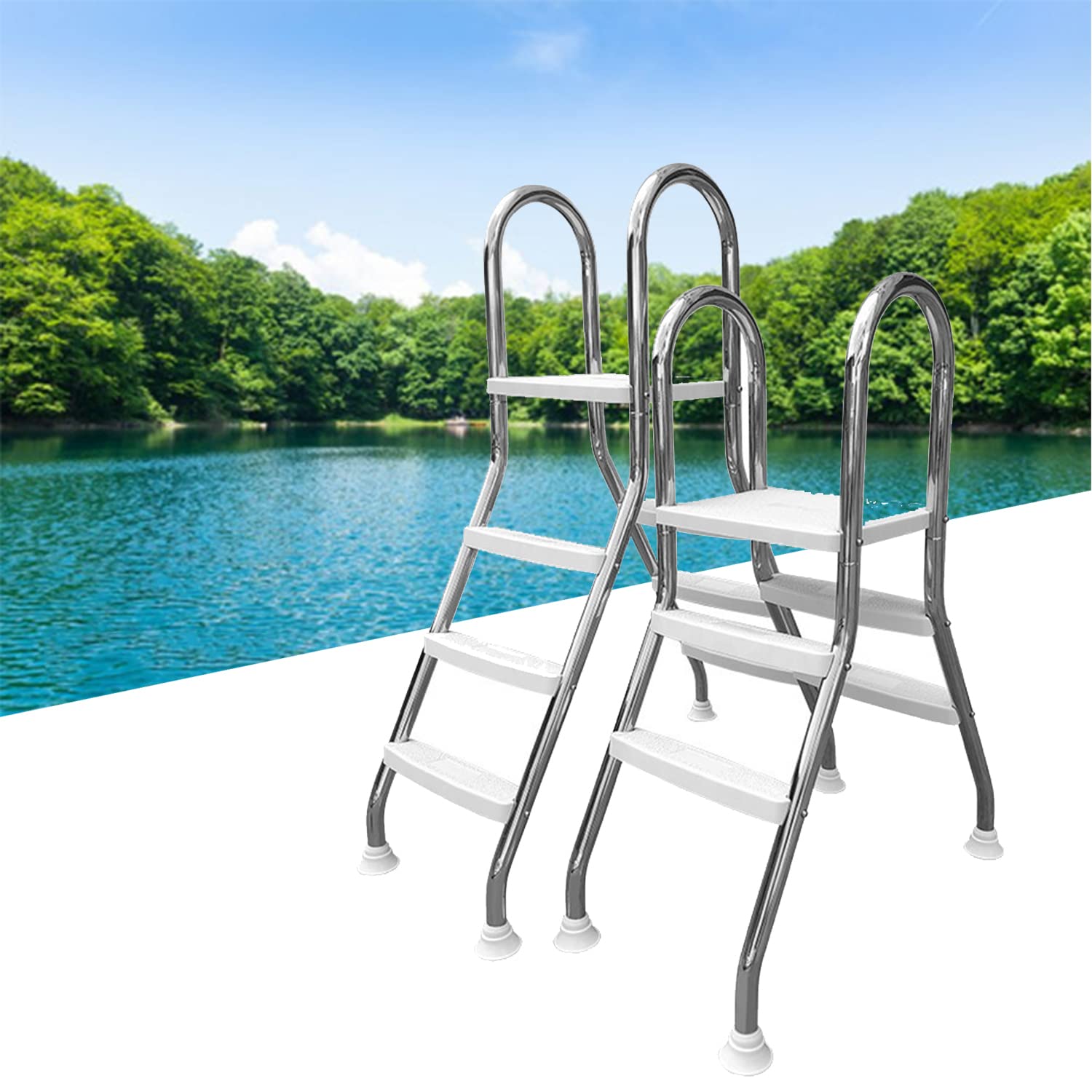 Échelle de Piscine, Échelle de Piscine Hors Sol en Acier Inoxydable