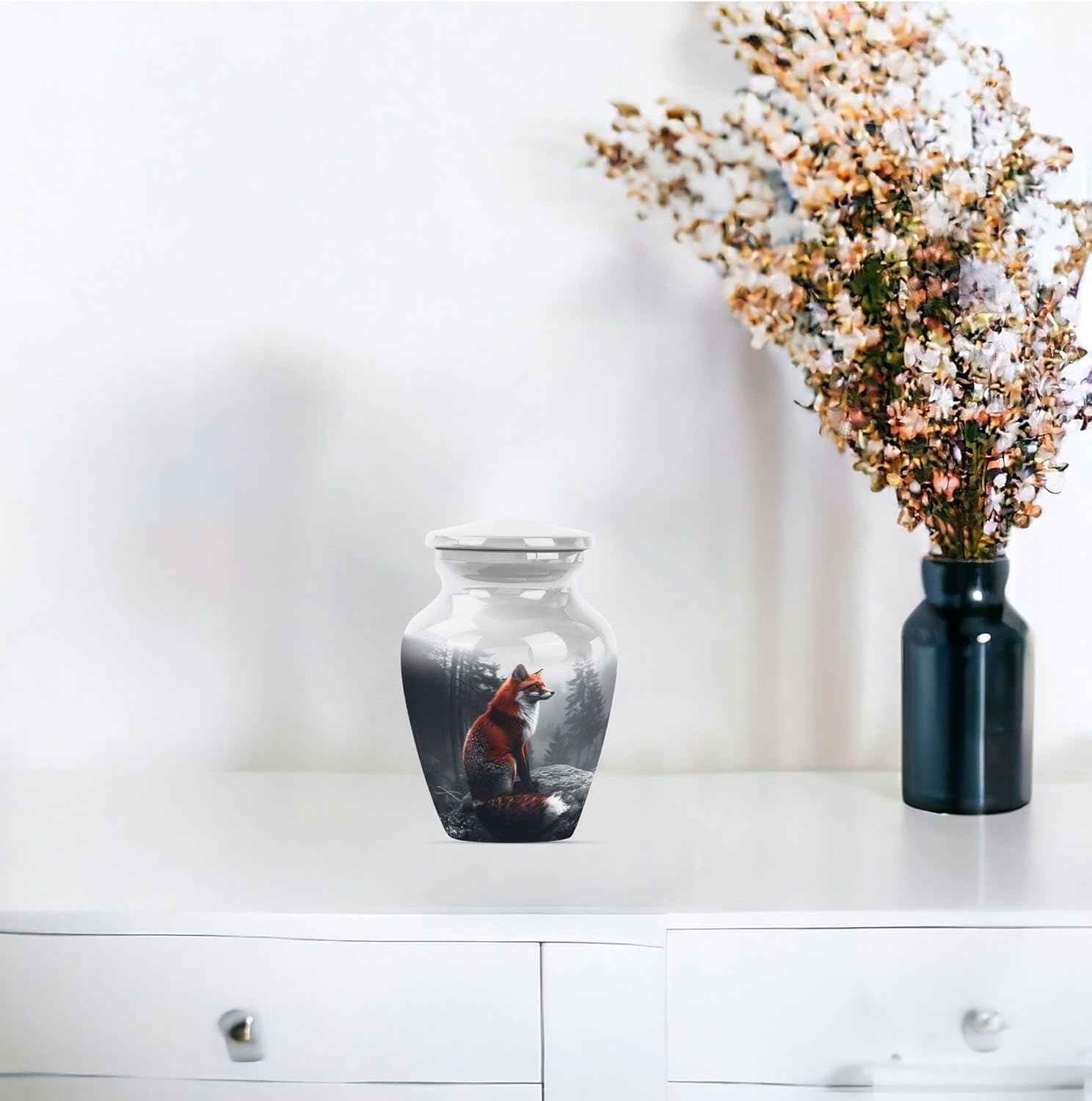 Fox Majesty - Small Urns for Human Ashes Keepsake - Keepsake Urns for Ashes - 3 Inch - Pack of 1 - Funeral Urn Adult Ash Man - Mini Urns for Ashes - Urns for Ashes - Memorial Urn Human Ash