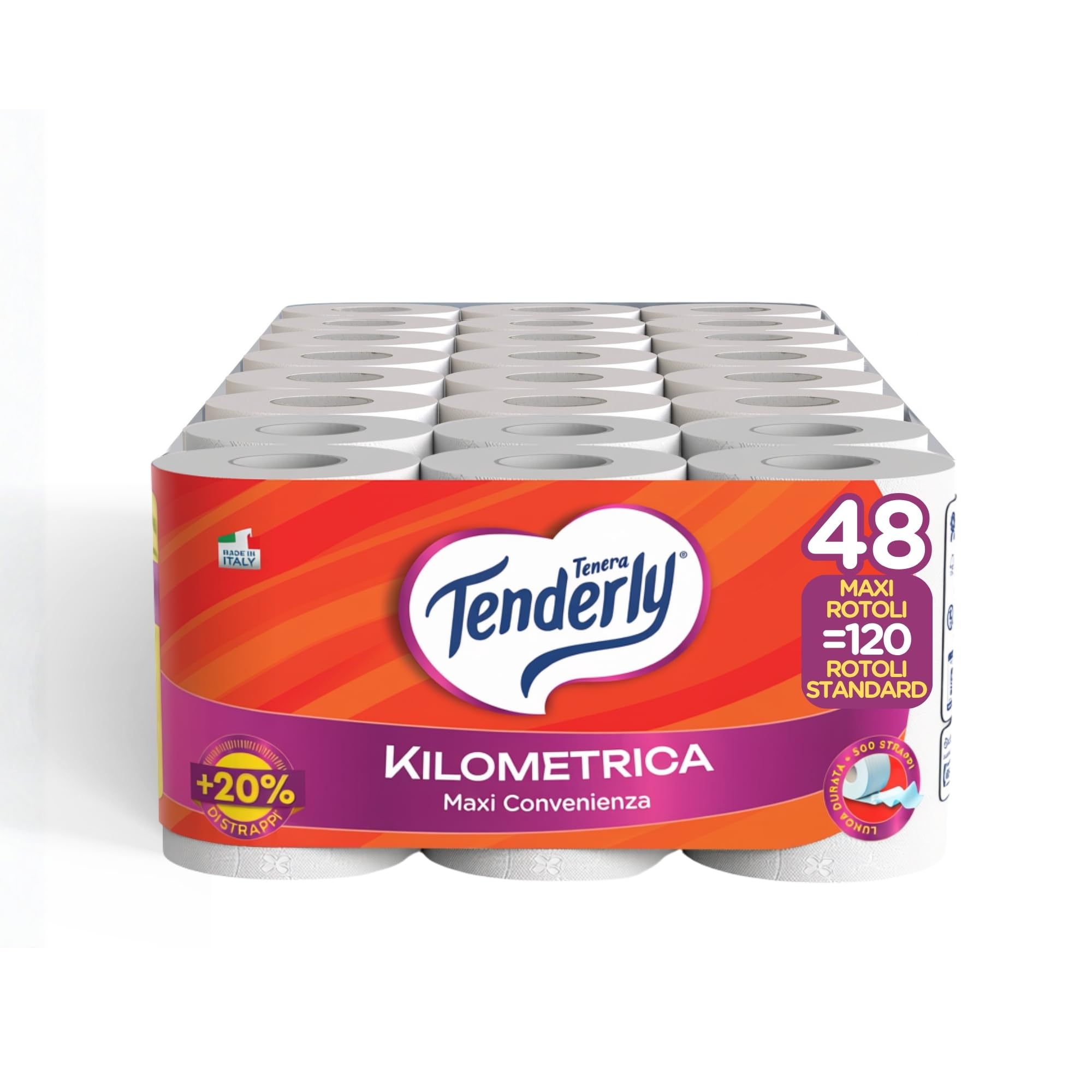 Tenderly Kilometrica, 48 Rotoli di Carta Igienica (4 conf. d